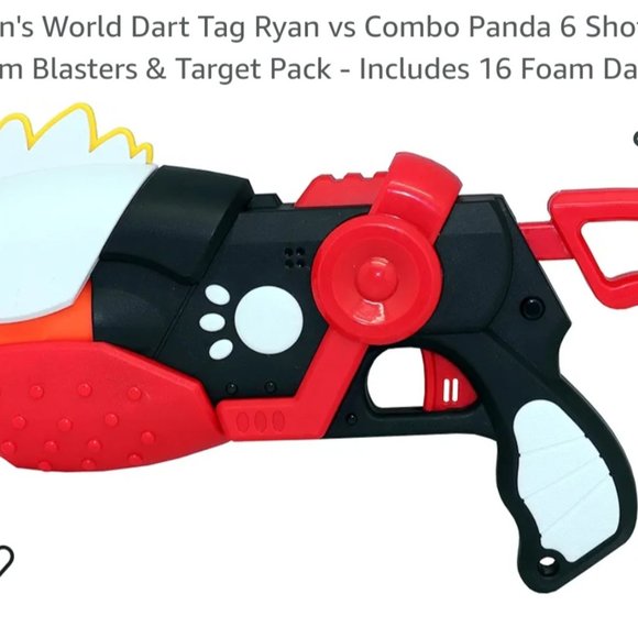 Ryan's World Dart Tag Ryan vs Combo Panda 6 Shot Foam Blasters & Target Pack - I - Picture 3 of 7